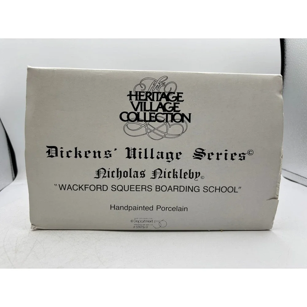 Dept 56 1988 HVC DVS Nicholas Nickleby Wackford Squeers Boarding School 5925-0